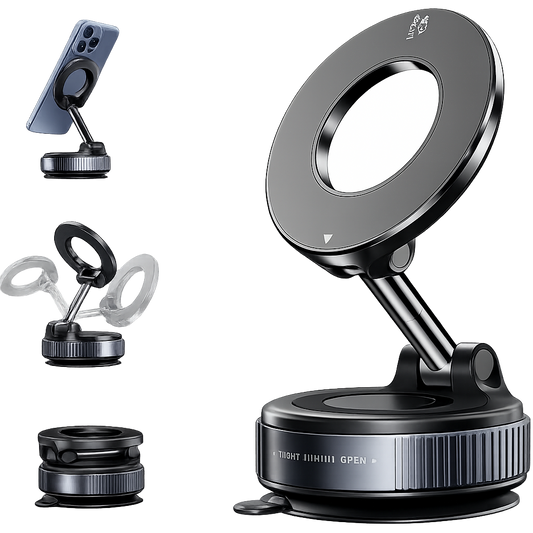 K007 Magnetic Vacuum Suction Phone Holder – Strong Grip, 360° Rotation, Sleek Design