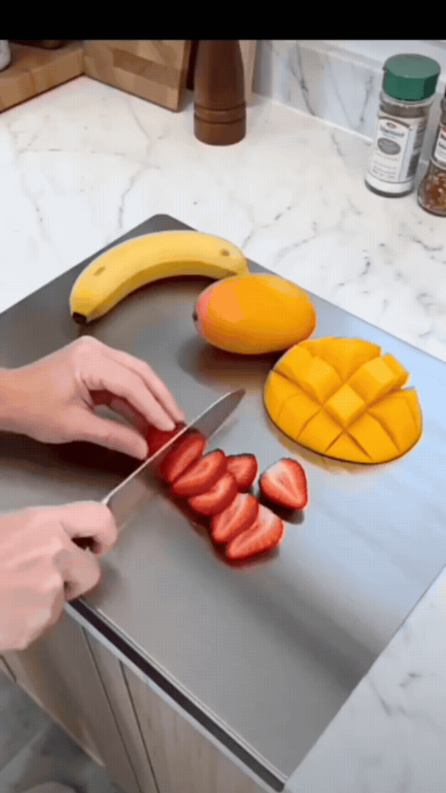 Stainless Steel Chopping Board With Counter Top Edge